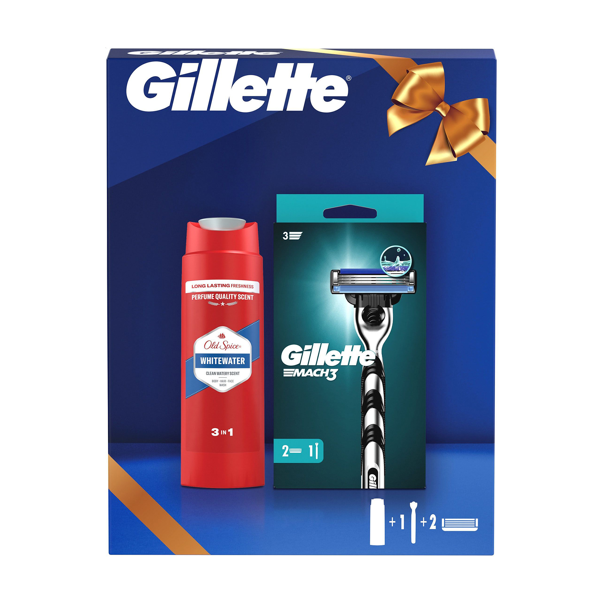 

Подарунковий набір Gillette Mach 3 чоловічий (станок, 1 шт + змінний картридж, 2 шт + гель для душу, 250 мл)