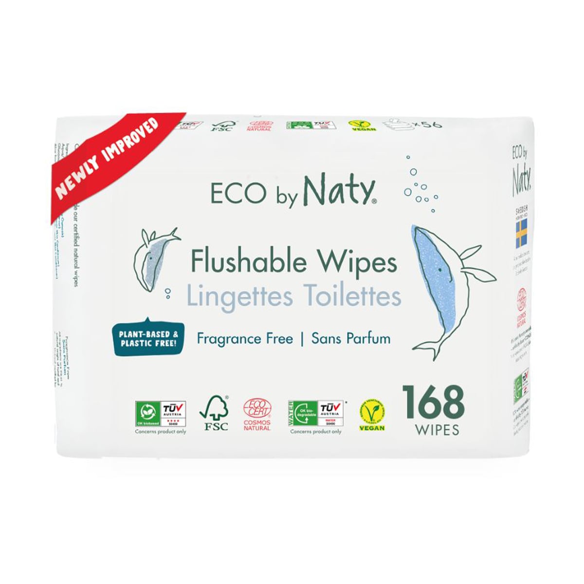 

Уцінка! Вологий туалетний папір ECO by Naty, 168 шт