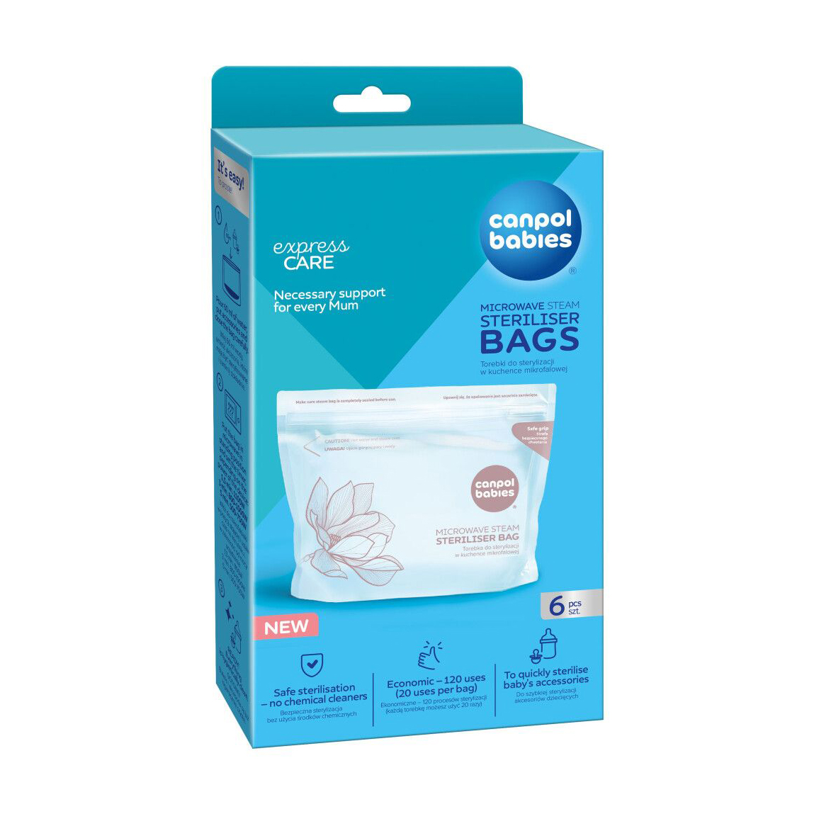 

Пакети для стерилізації в мікрохвильовій печі Canpol Babies, 6 шт (70/002)