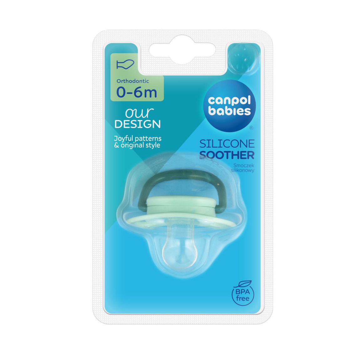 

Пустушка анатомічна силіконова Canpol Babies Toys зелена, від народження до 6 місяців, 1 шт (23/256_gre2)