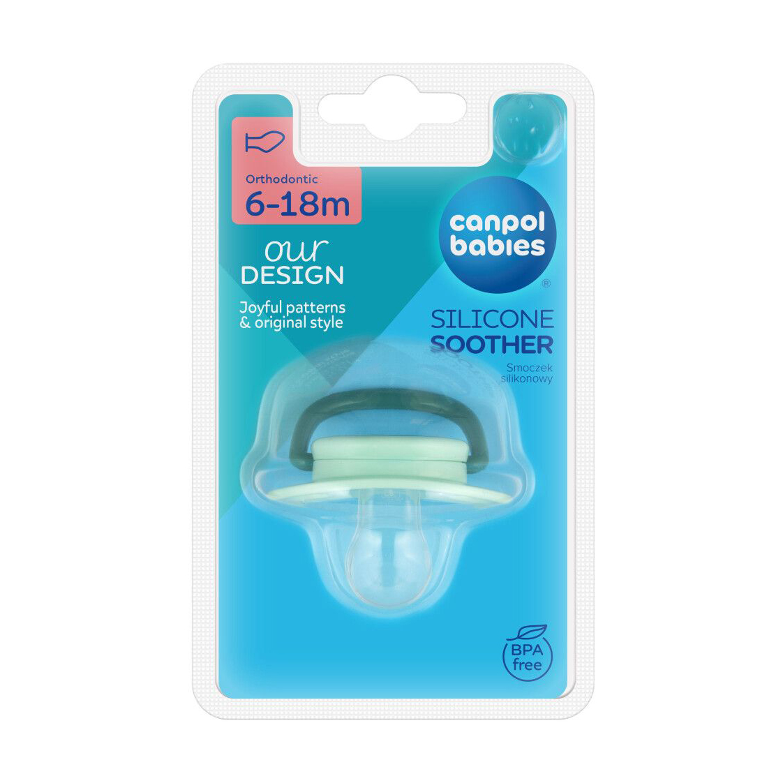 

Пустушка анатомічна силіконова Canpol Babies Toys зелена, від 6 місяців до 1.5 року, 1 шт (23/257_gre2)