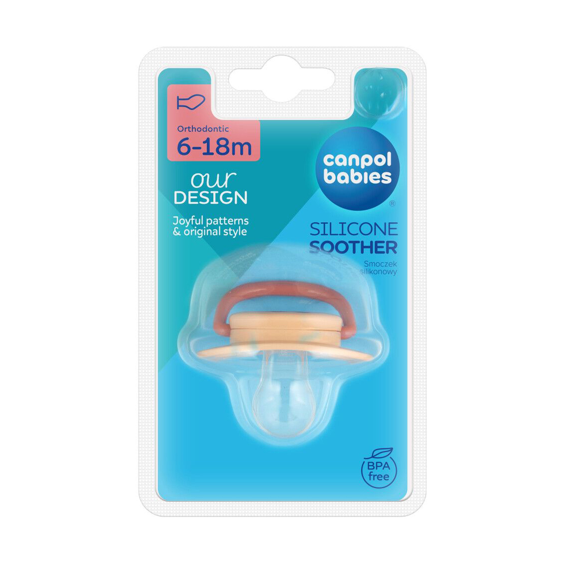 

Пустушка анатомічна силіконова Canpol Babies Toys рожева, від 6 місяців до 1.5 року, 1 шт (23/257_pin2)