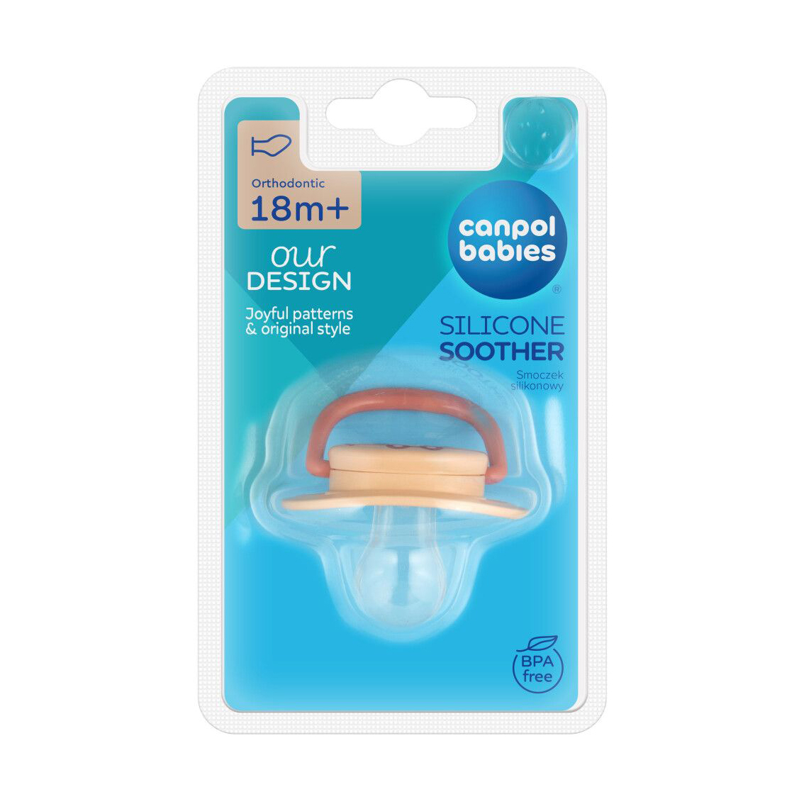 

Пустушка анатомічна силіконова Canpol Babies Toys рожева, від 1.5 року, 1 шт (23/258_pin2)