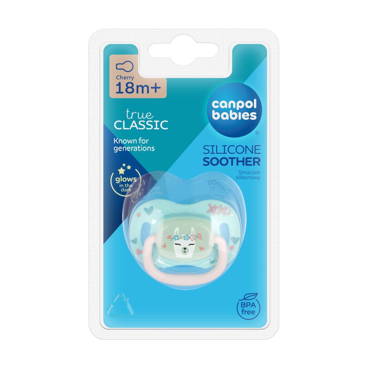 

Пустушка кругла силіконова Canpol Babies Exotic Animals Лама, від 1.5 року, 1 шт (34/935_lama)