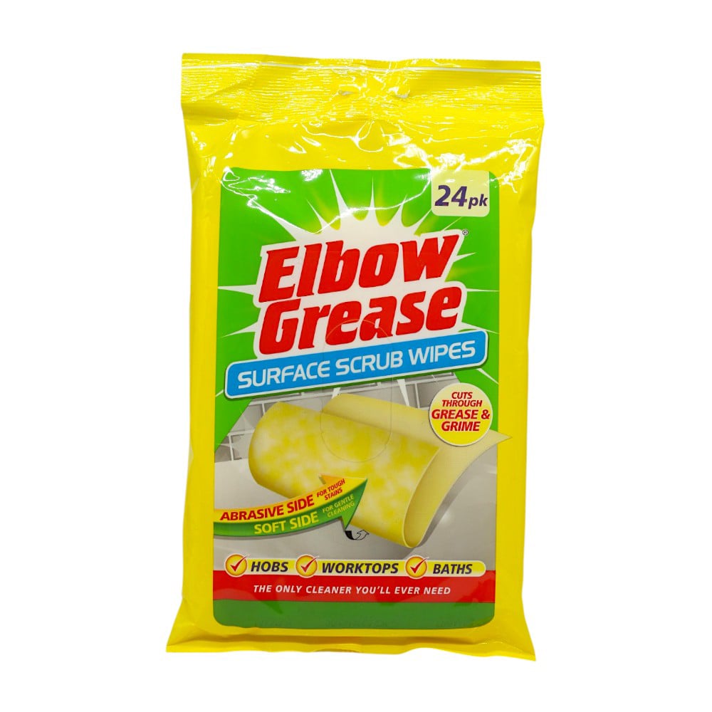 

Двосторонні скраб-серветки для очищення поверхонь Elbow Grease Surface Scrub Wipes, 24 шт