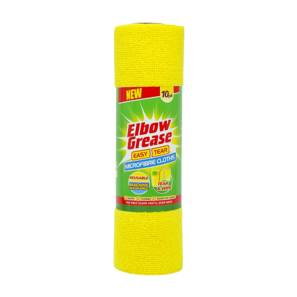 

Серветка для прибирання Elbow Grease Easy Tear з мікрофібри, в рулоні, жовта, 10 шт