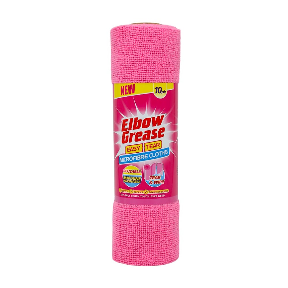 

Серветка для прибирання Elbow Grease Easy Tear з мікрофібри, в рулоні, рожева, 10 шт