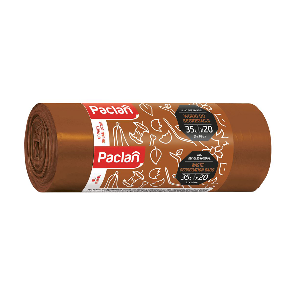 

Мішки для сегрегації Paclan Біо відходи, 35 л, 50*60 см, 20 шт