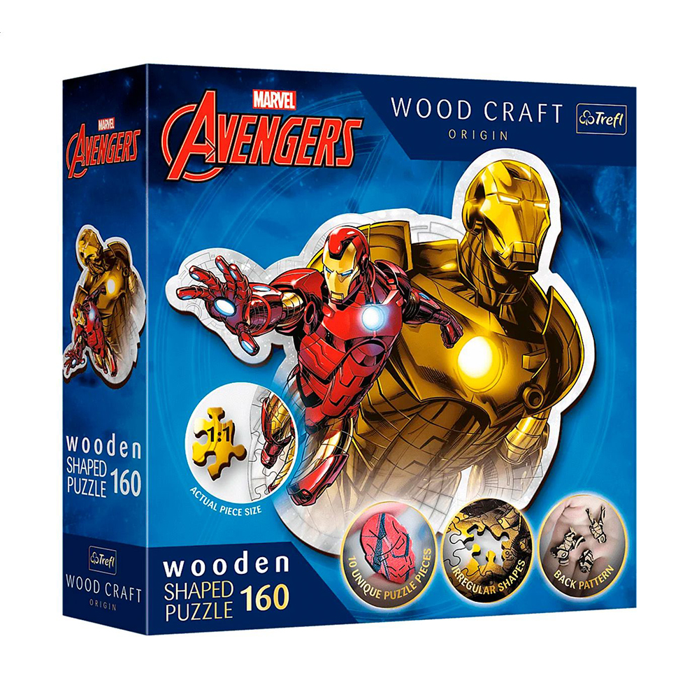 

Дерев'яні пазли Trefl Avengers Wooden Відважна залізна людина, від 9 років, 160 елементів (20183)