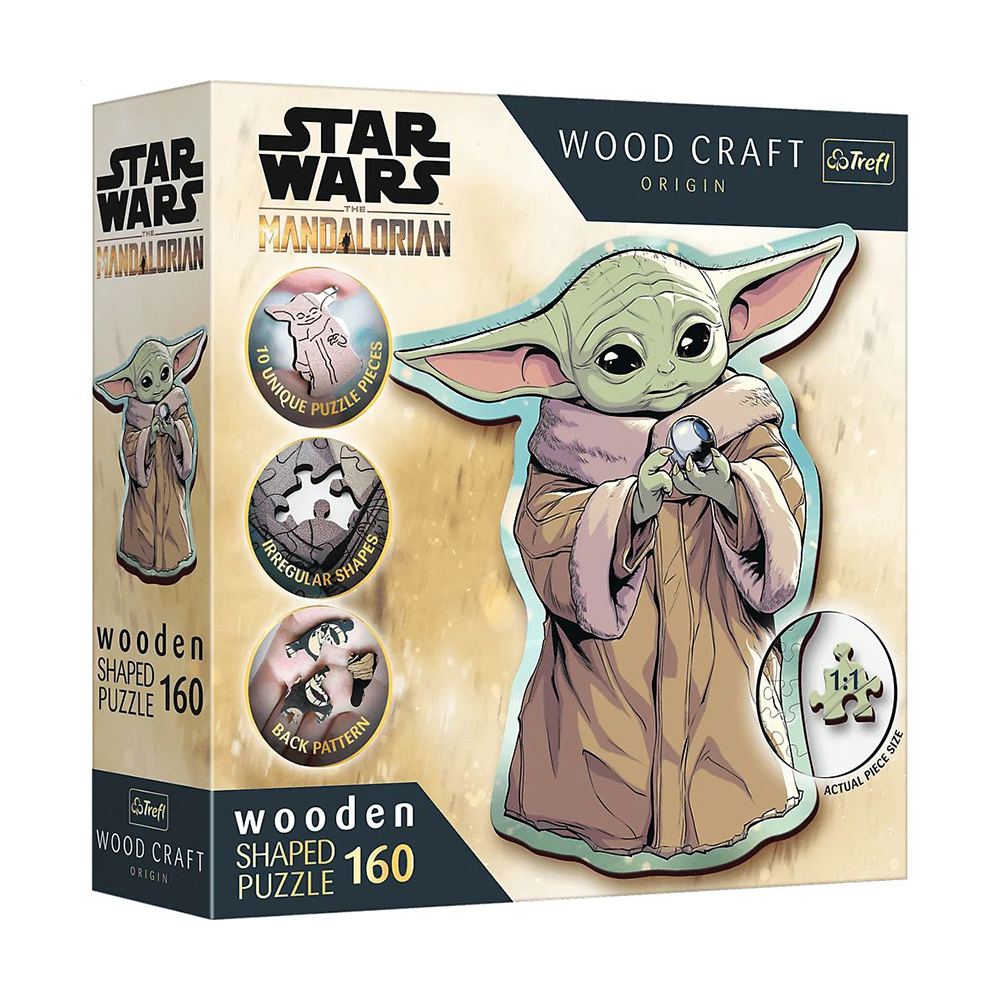 

Дерев'яні пазли Trefl Star Wars Wooden Грогу, від 10 років, 160 елементів (20185)
