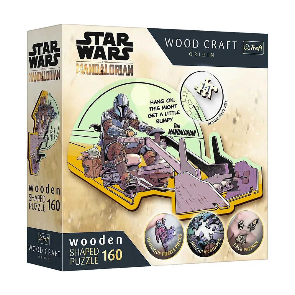

Дерев'яні пазли Trefl Star Wars Wooden Мандалорець Возз'єднайтеся!, від 10 років, 160 елементів (20187)