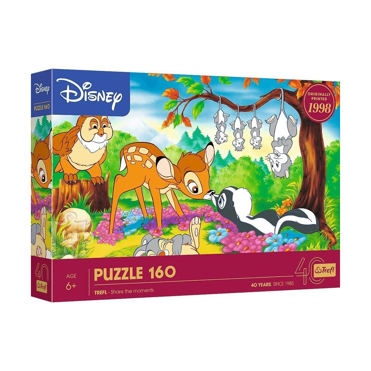 

Пазли Trefl Disney 40-річний ювілей Мистецтво з паперу: Бембі та лісові друзі, від 6 років, 160 елементів (40054)