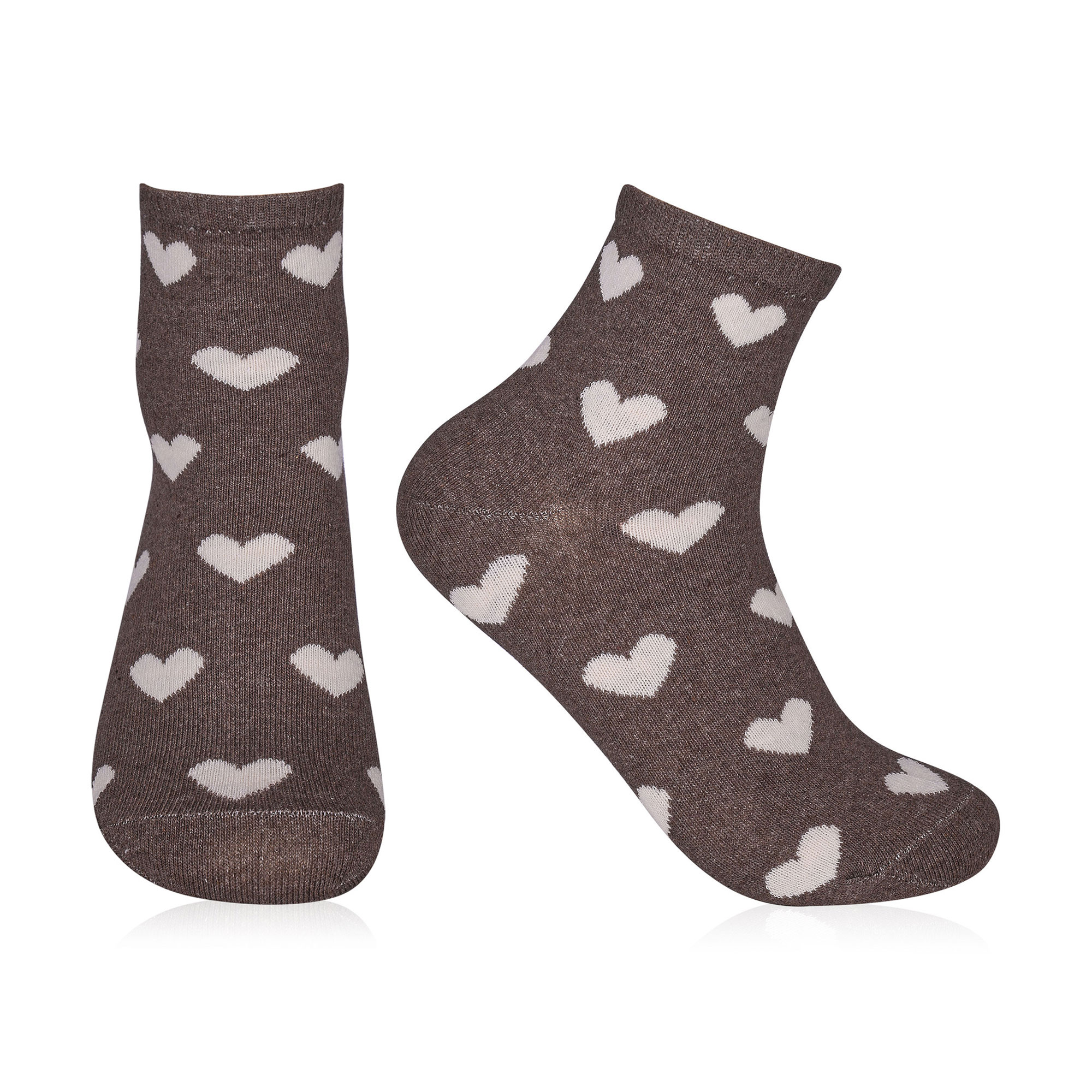 

Шкарпетки жіночі AmiGA середні, коричневі зі серцями, розмір 23-25