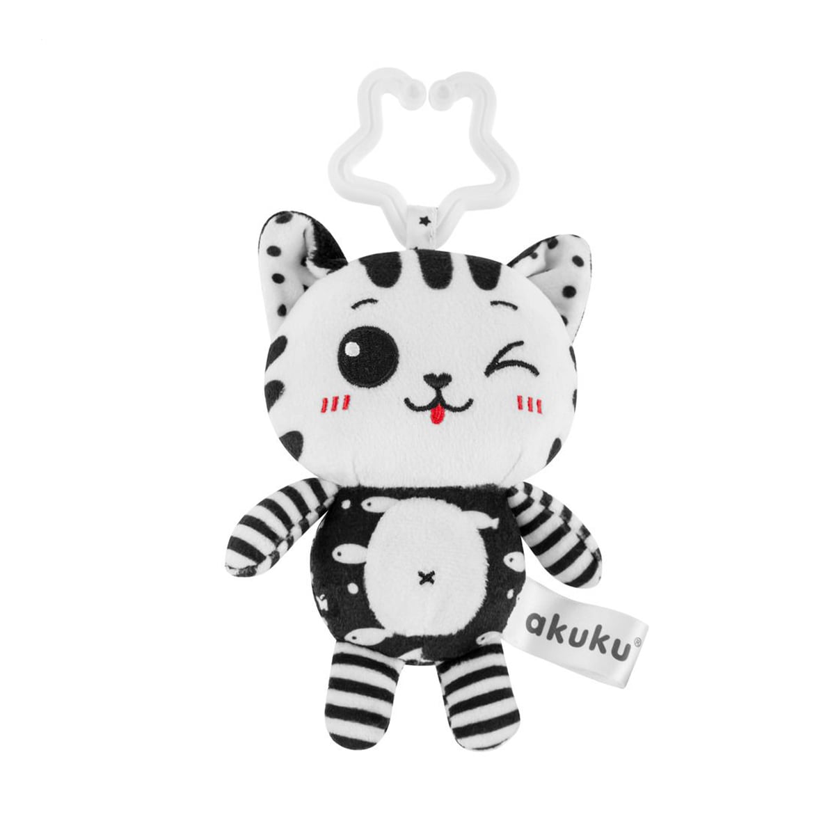 

Дитяча іграшка-підвіска Akuku Котик, чорно-білий, з народження (A0658)