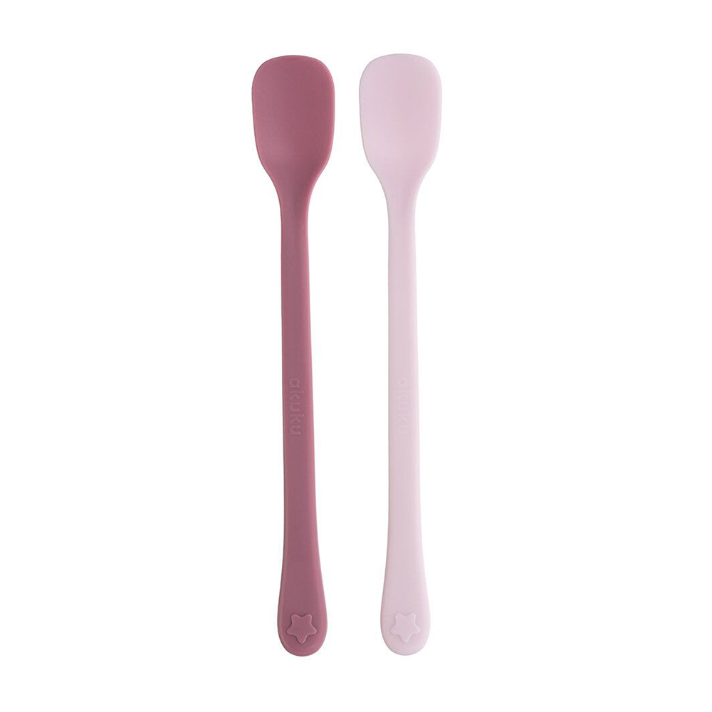 

Набір дитячих ложок для годування Akuku рожеві, від 4 місяців, 2 шт (A0692)