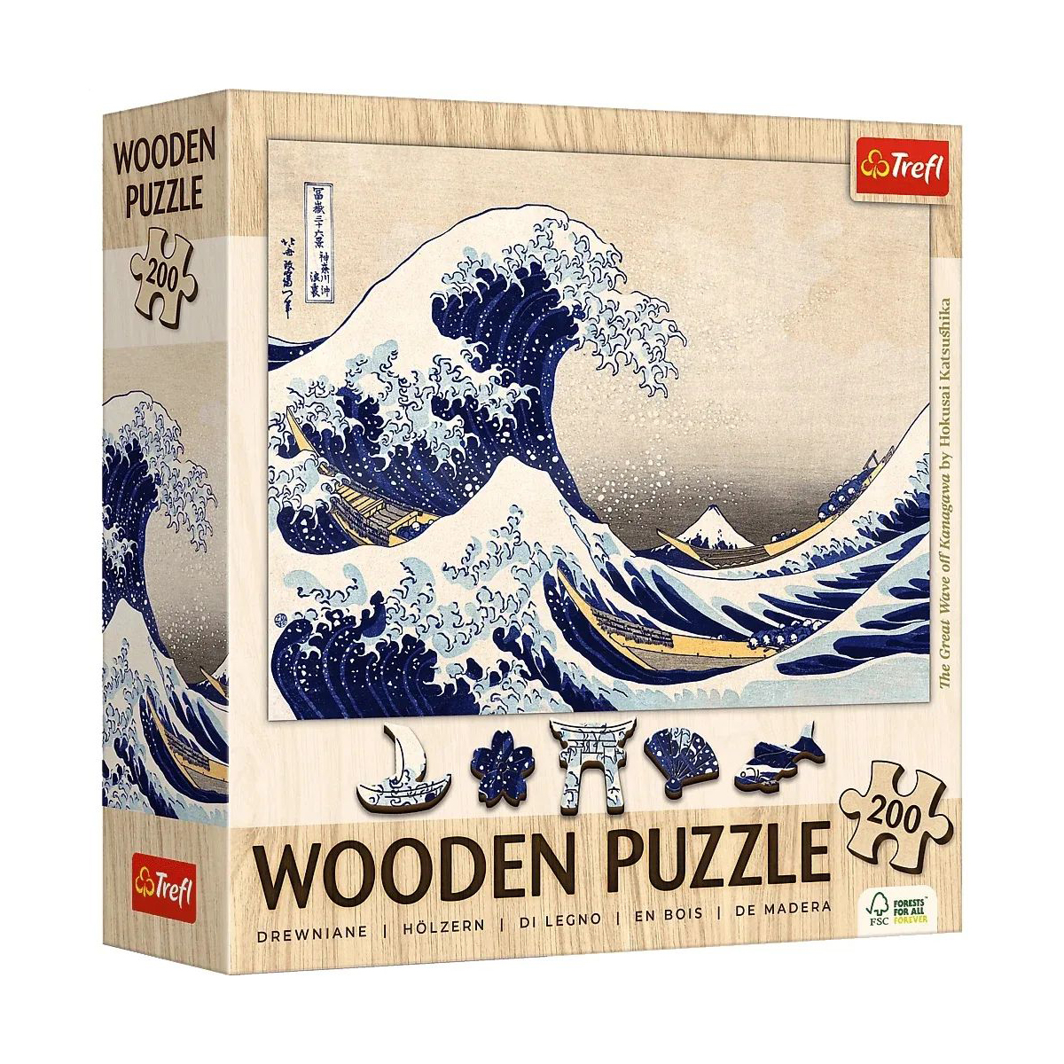 

Дерев'яні пазли Trefl Wooden Велика хвиля біля Канагави, від 10 років, 200 елементів (20250)