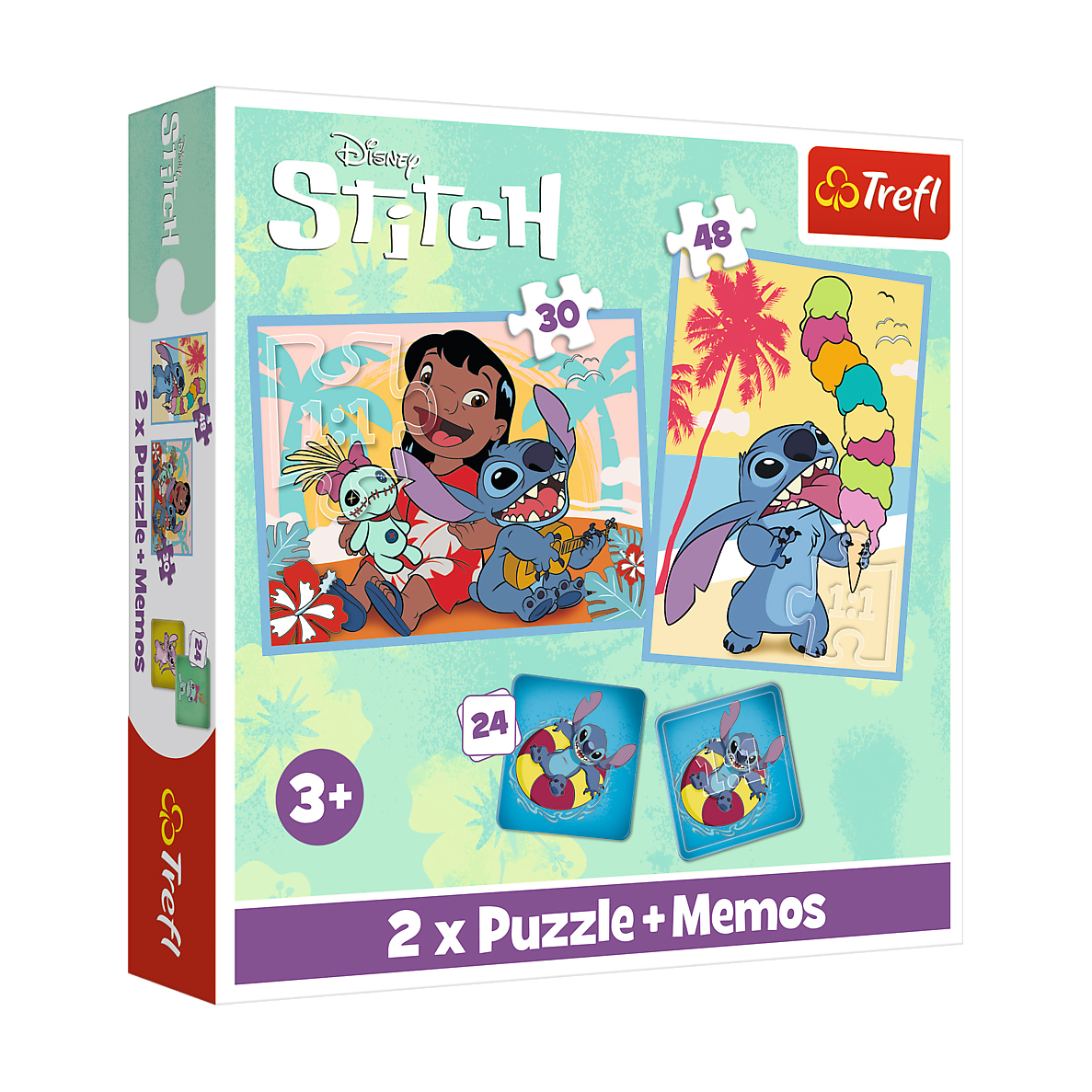 

Пазли Trefl 2 x Puzzle + Memos Lilo & Stitch Щасливі, від 3 років, 102 елементи (93585)