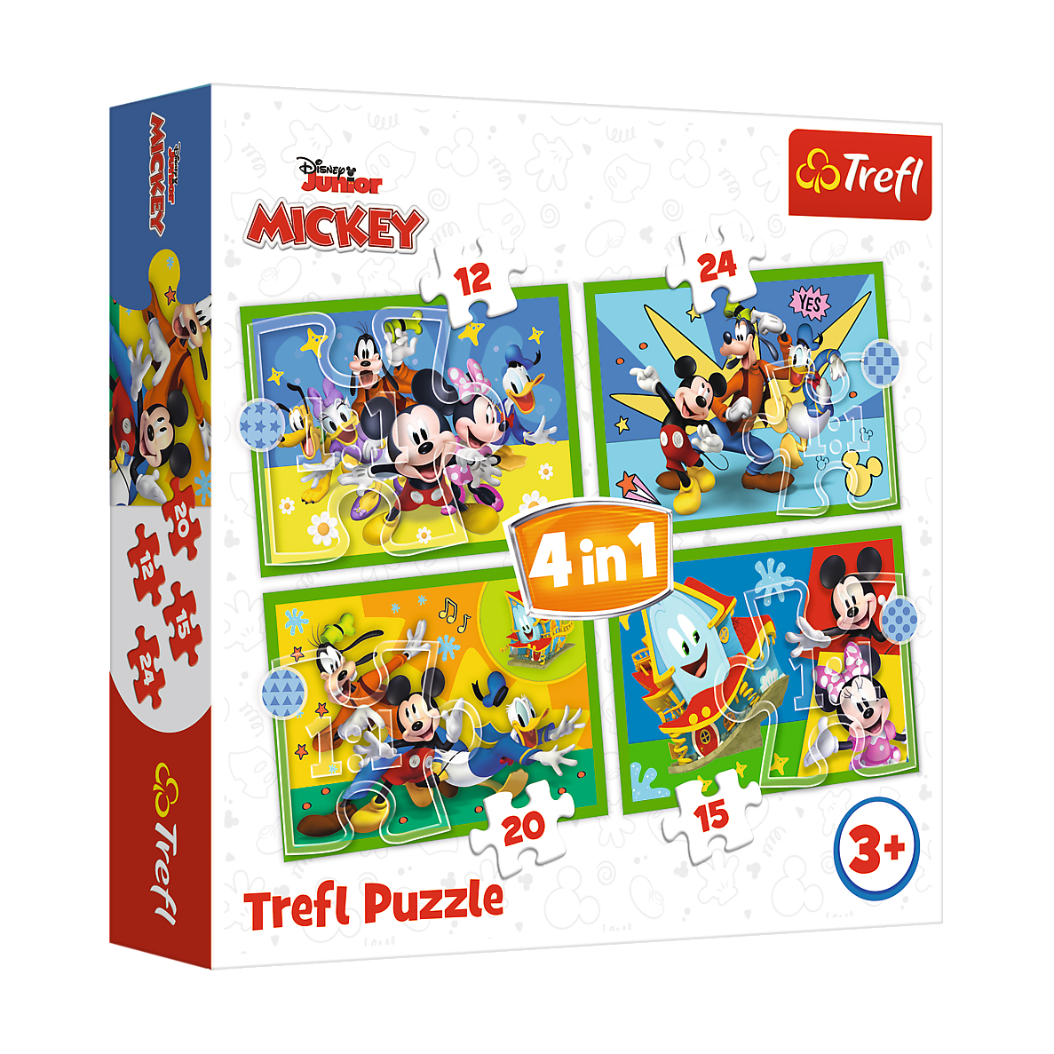 

Пазли 4 в 1 Trefl Mickey & Friends Серед друзів, 28.5*20.5 см, від 3 років, 71 елемент (34616)