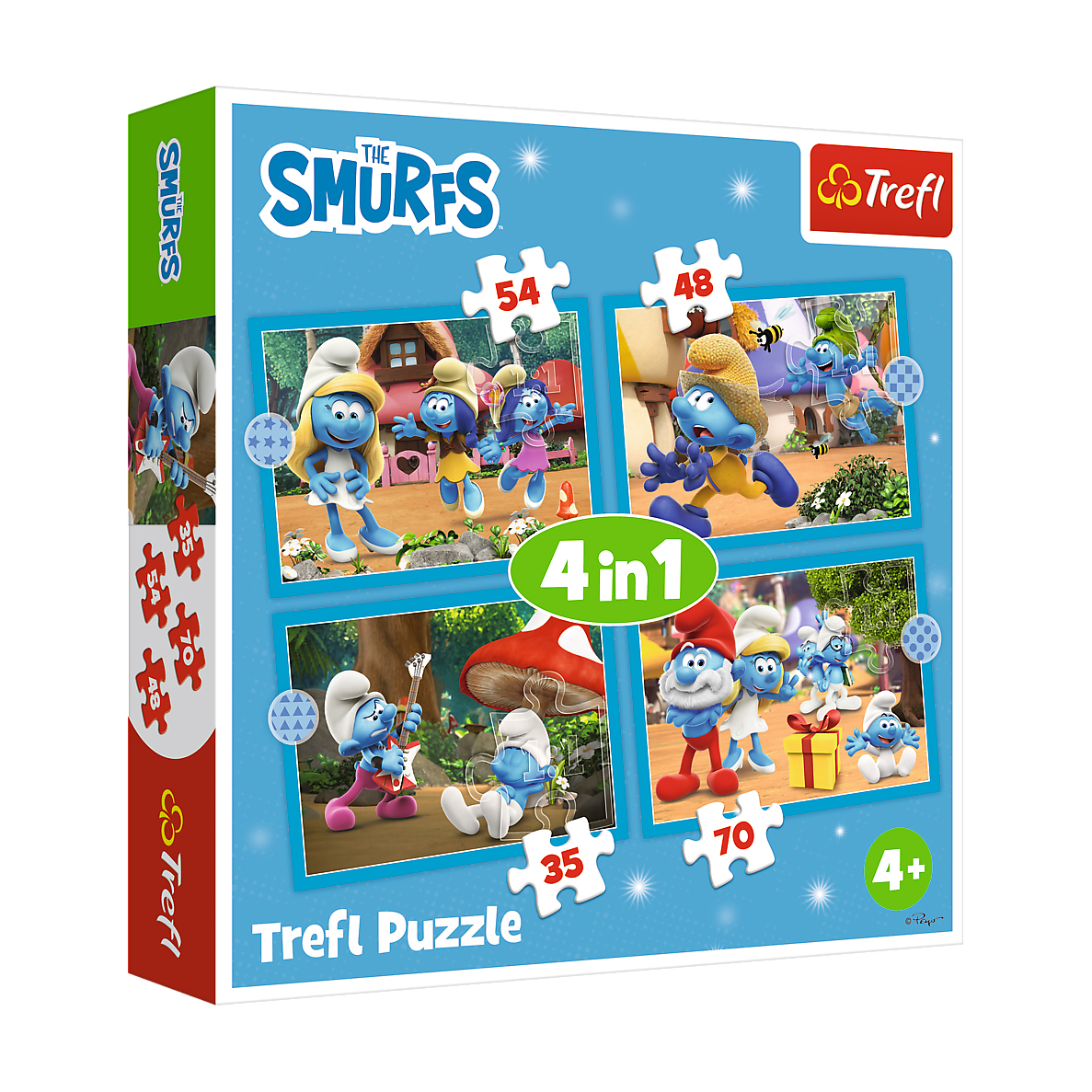 

Пазли 4 в 1 Trefl The Smurfs Село Смурфів, 28.5*20.5 см, від 4 років, 207 елементів (34656)