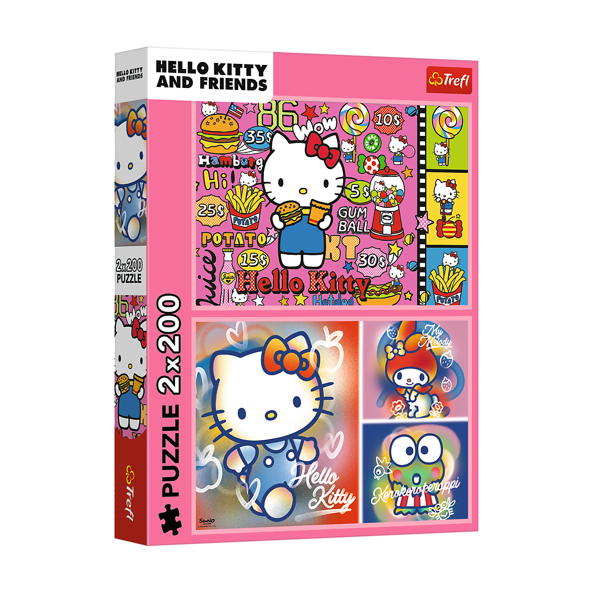 

Пазли Trefl Hello Kitty Вітаю Кітті та друзів, 41*27.5 см, 2*200 елементів (13336)