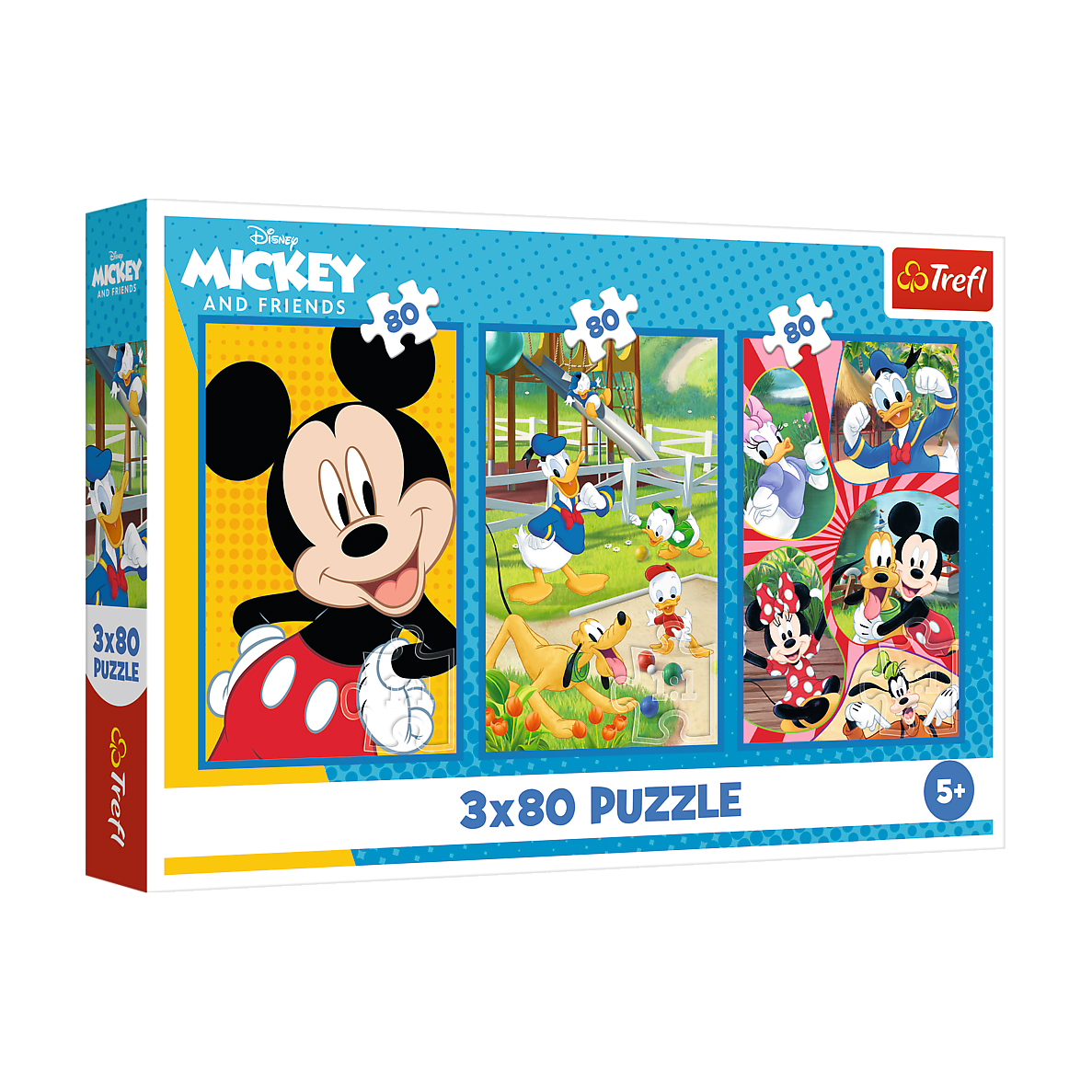 

Пазли 3 в 1 Trefl Mickey & Friends Команда Міккі Мауса, від 5 років, 27.5*18 см, 3*80 елементів (34887)