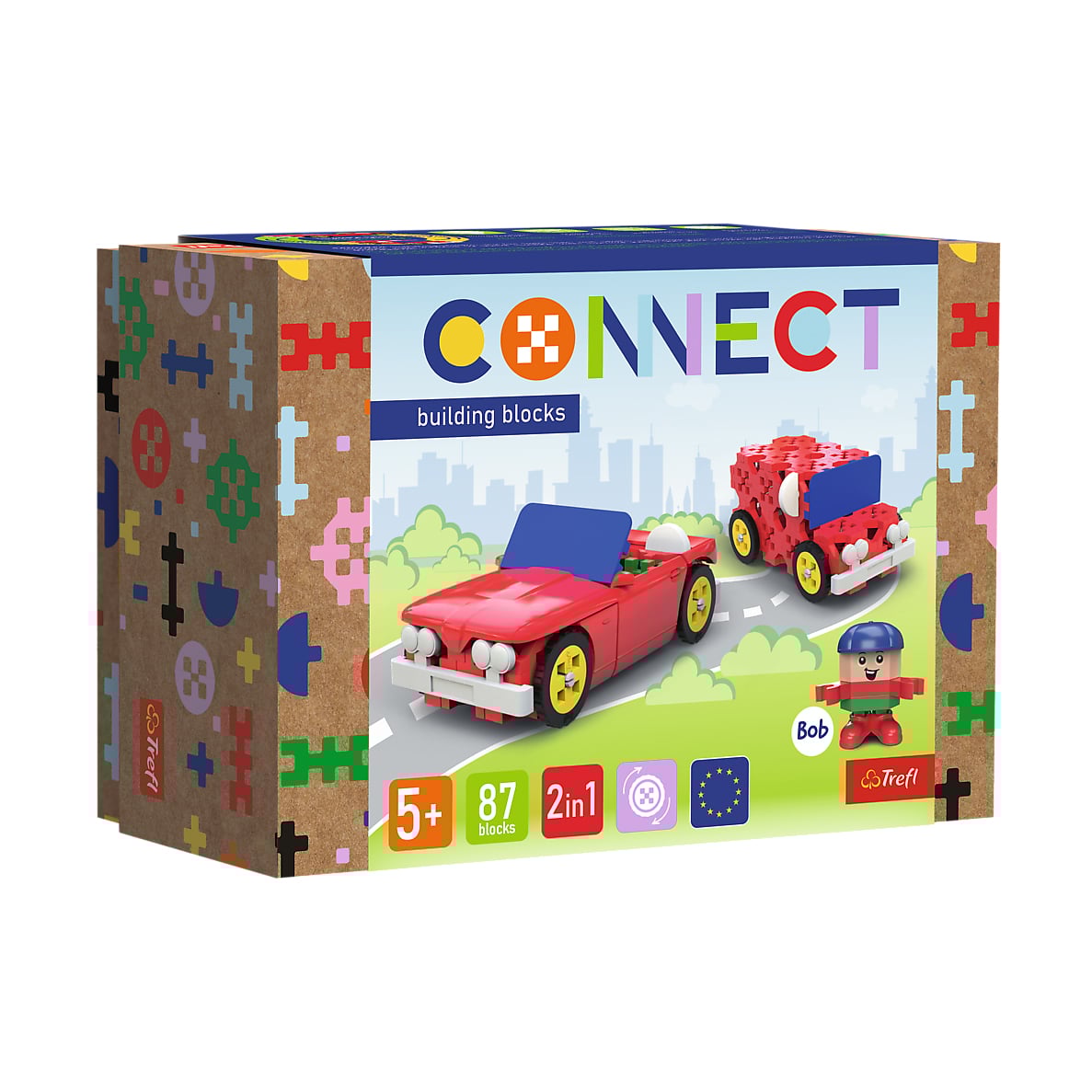 

Дитячий конструктор 2 в 1 Trefl Connect Cabriolet Delivery Truck, від 5 років, 87 деталей (61970)