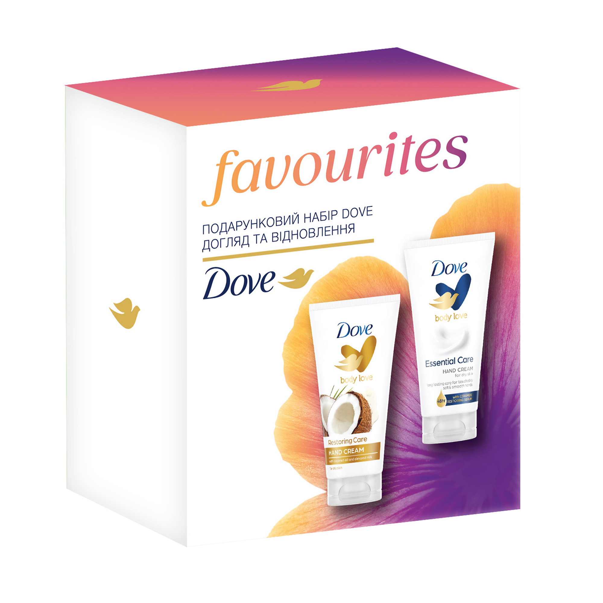 

Подарунковий набір жіночий Dove Догляд та відновлення (крем для рук Кокос, 75 мл + крем для рук Основний догляд, 75 мл)