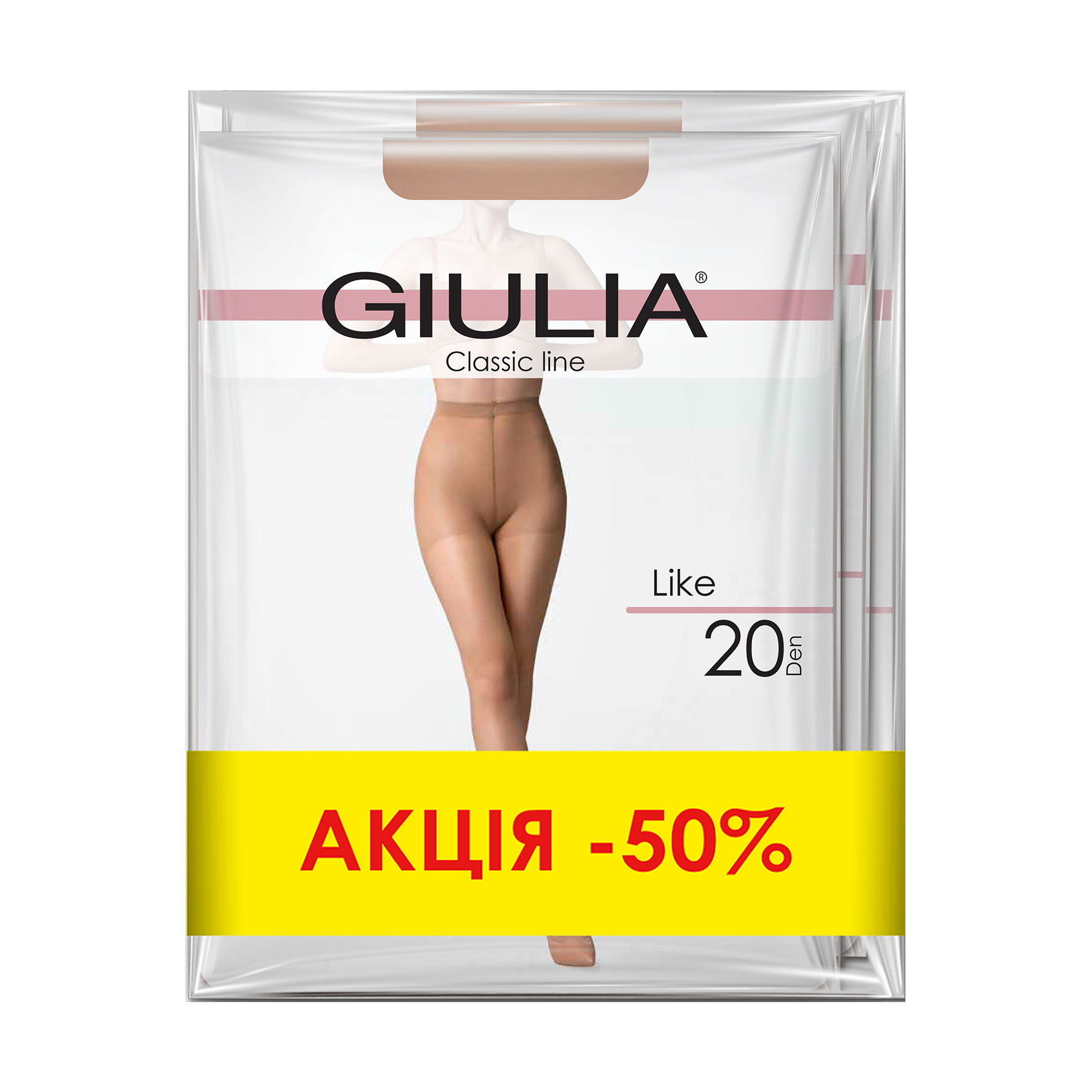

Набір жіночих колготок Giulia Like 20 DEN, Caramel, розмір 2, 3 пари