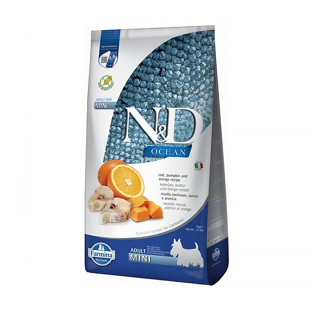 

Сухий корм для собак дрібних порід Farmina N&D Ocean з гарбузом, тріскою та апельсином, 7 кг