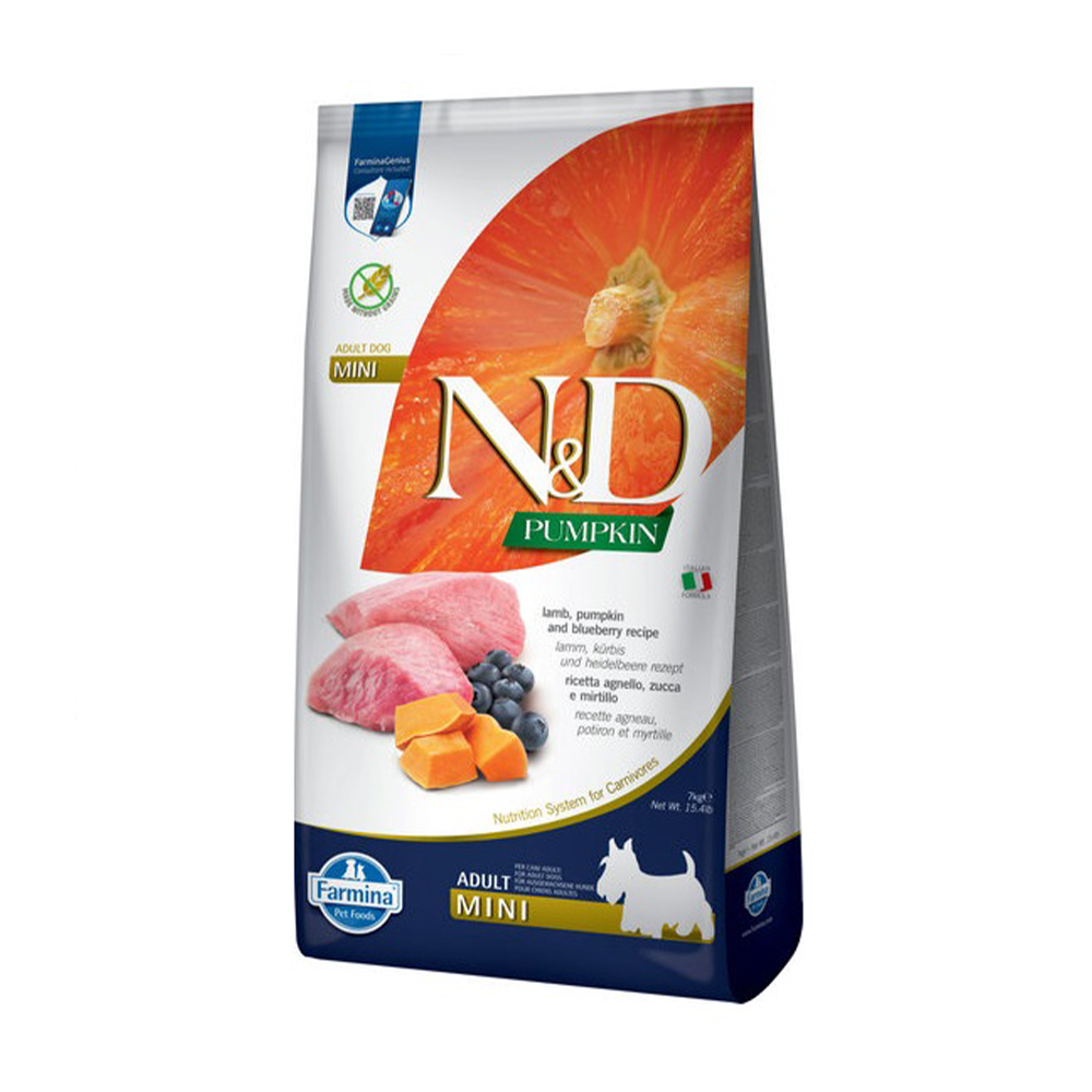 

Сухий корм для собак малих порід Farmina N&D Pumpkin з гарбузом, ягням та чорницею, 7 кг