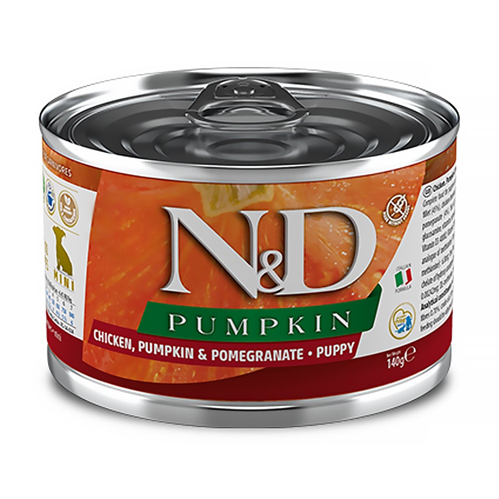 

Вологий корм для цуценят дрібних порід Farmina N&D Pumpkin з гарбузом, куркою та гранатом, 140 г