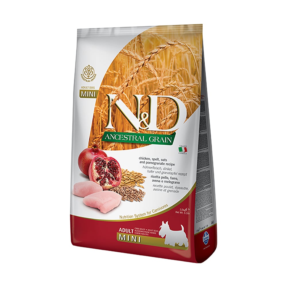 

Сухий корм для собак дрібних порід Farmina N&D Ancestral Grain з куркою та гранатом, 2.5 кг