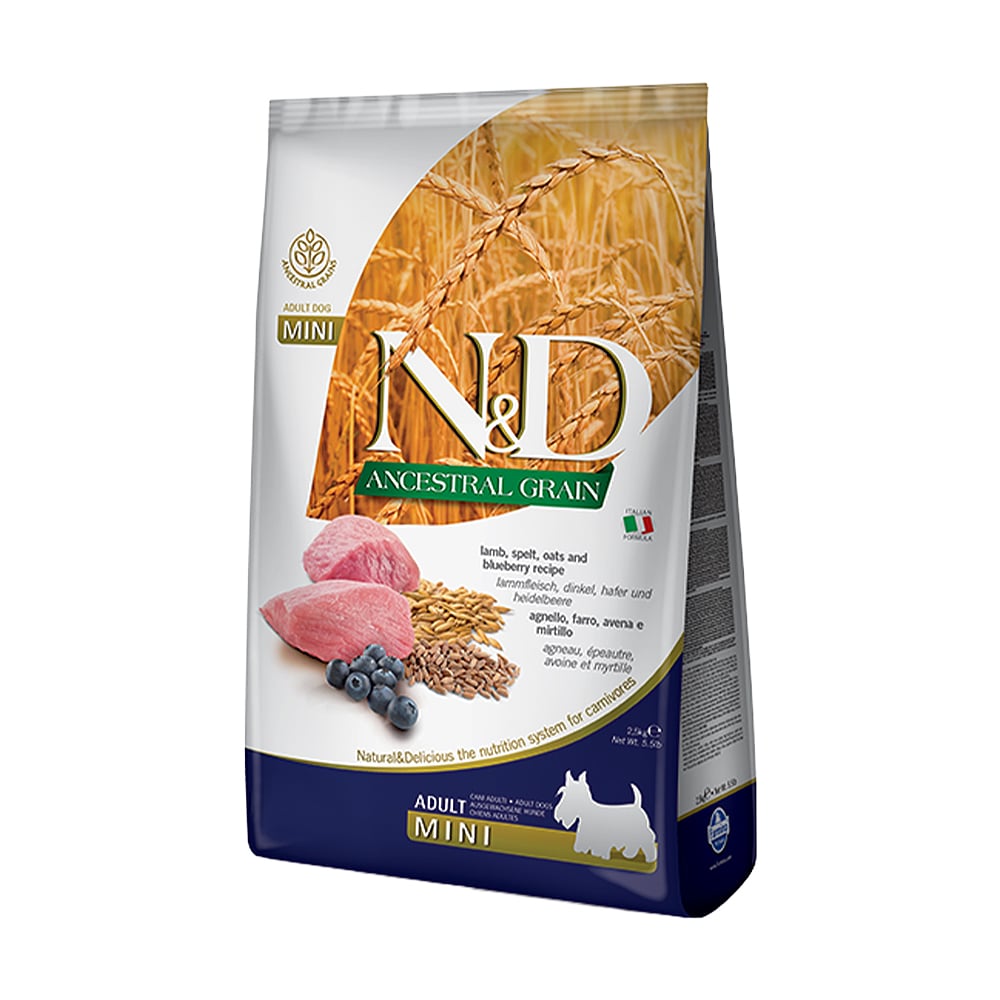 

Сухий корм для собак дрібних порід Farmina N&D Ancestral Grain з ягням та чорницею, 2.5 кг