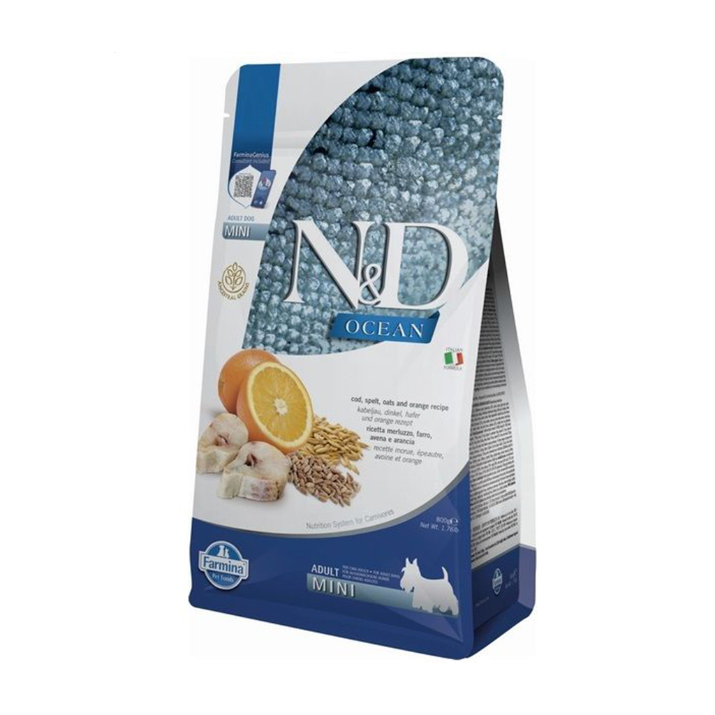 

Сухий корм для собак дрібних порід Farmina N&D Ocean з тріскою та апельсином, 800 г