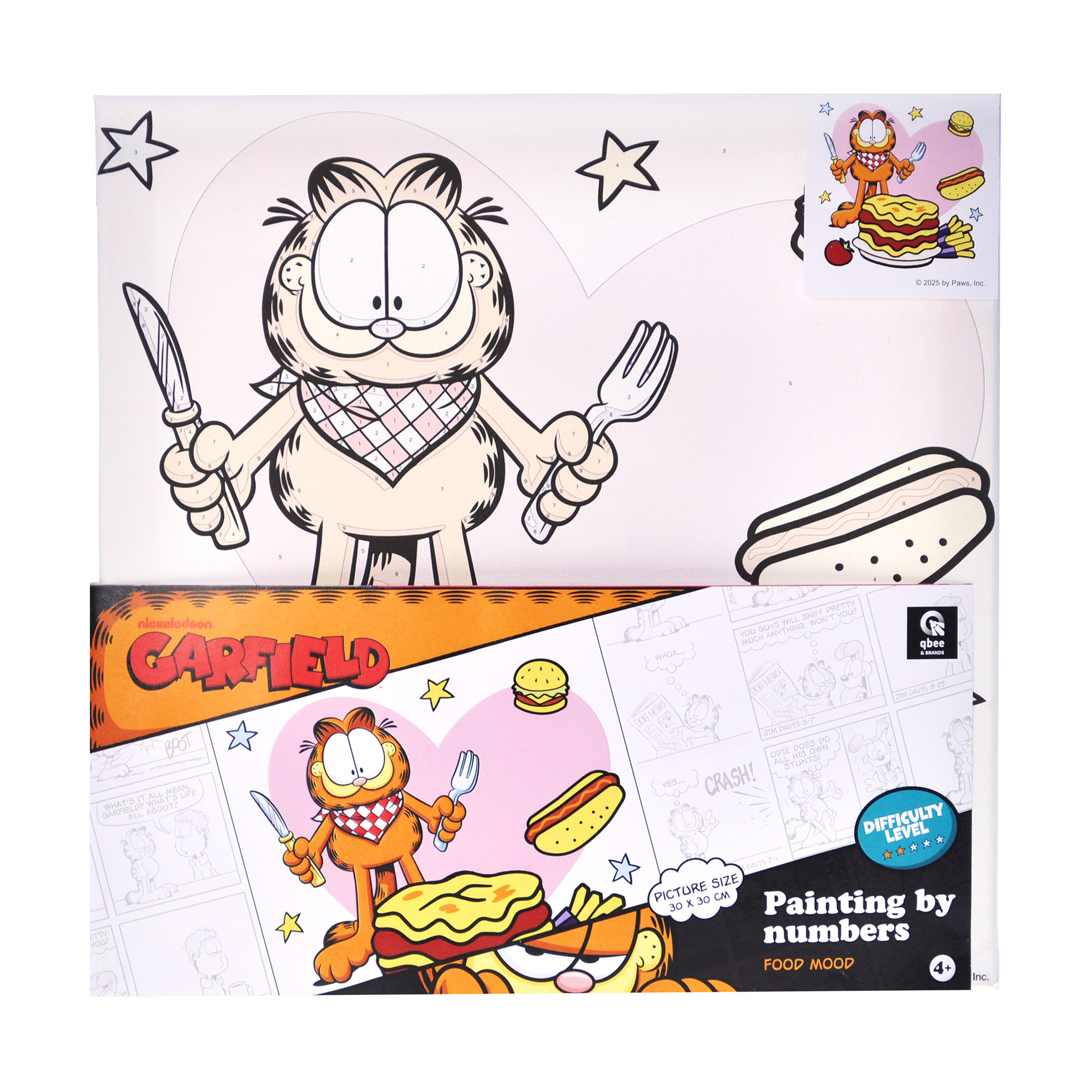 

Картина за номерами Qbee Гарфілд: Настрій смаку, 30*30 см (QB913-006)