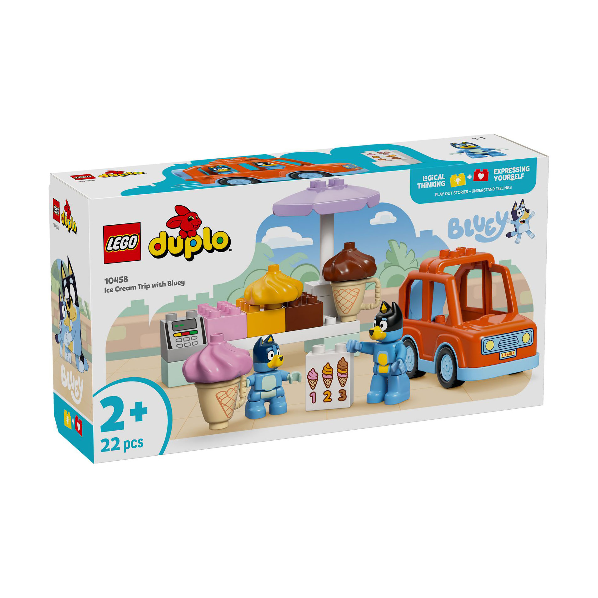 

Конструктор LEGO Duplo Подорож із морозивом із Блуї, 22 деталі, від 2 років (10458)