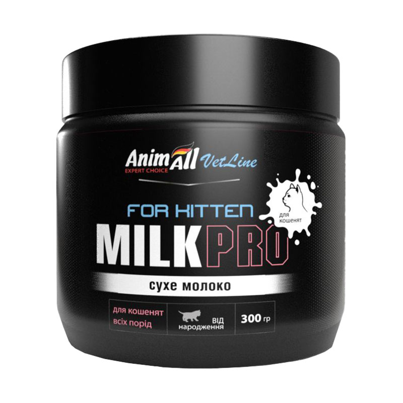 

Сухе молоко для кошенят всіх порід AnimAll VetLine Milk Pro від народження, 300 г