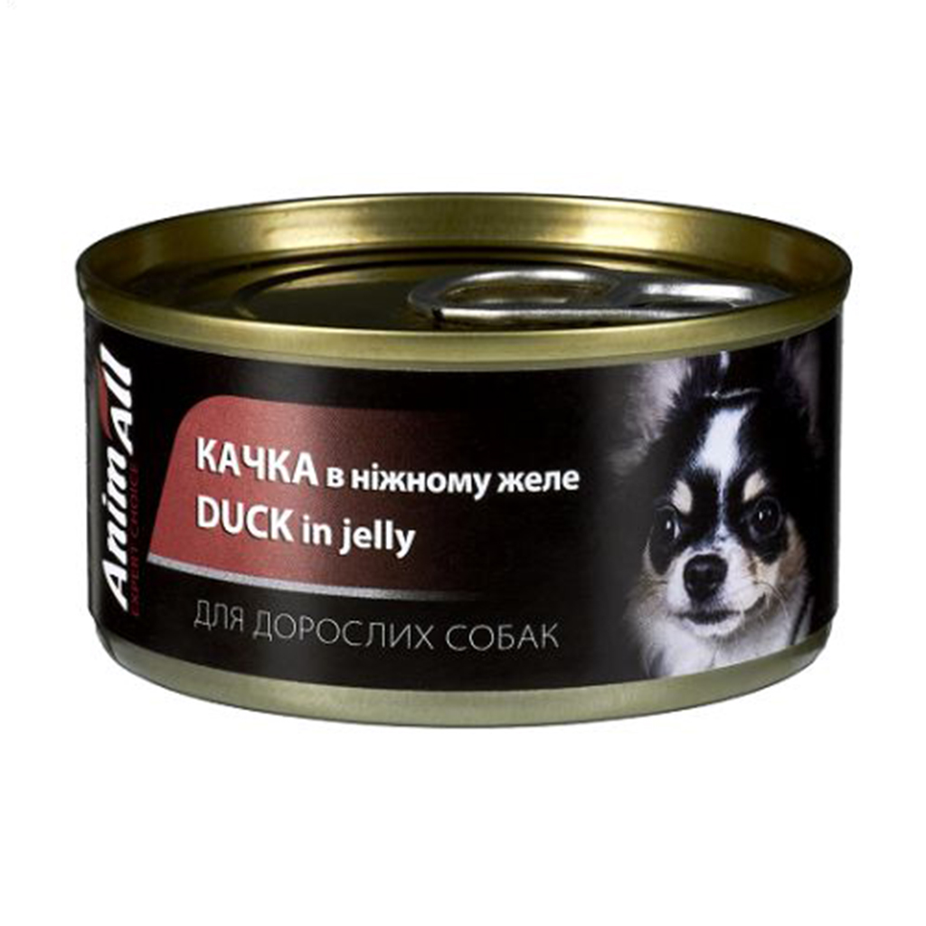 

Вологий корм для дорослих собак AnimAll Качка в ніжному желе, 85 г