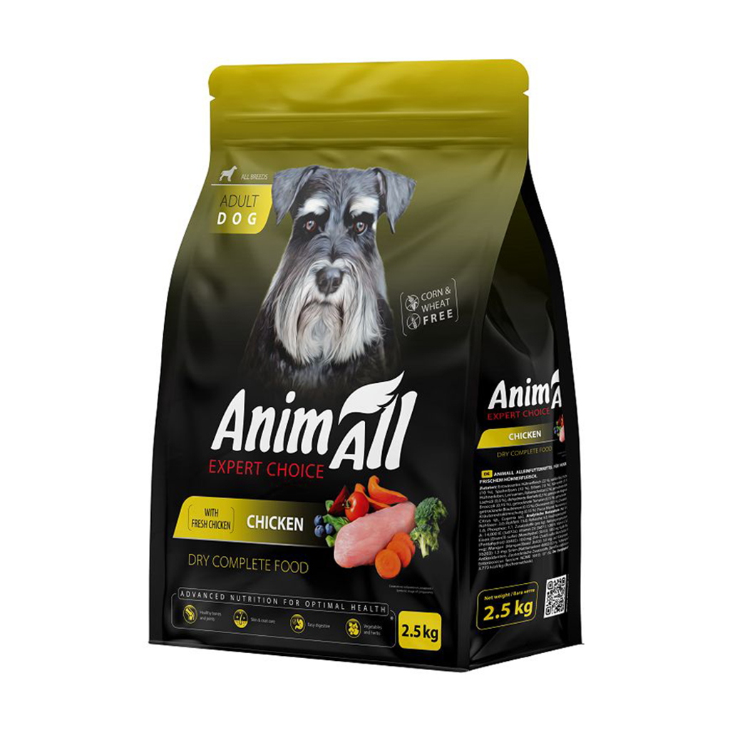 

Сухий корм для дорослих собак AnimAll зі свіжою куркою, 2.5 кг
