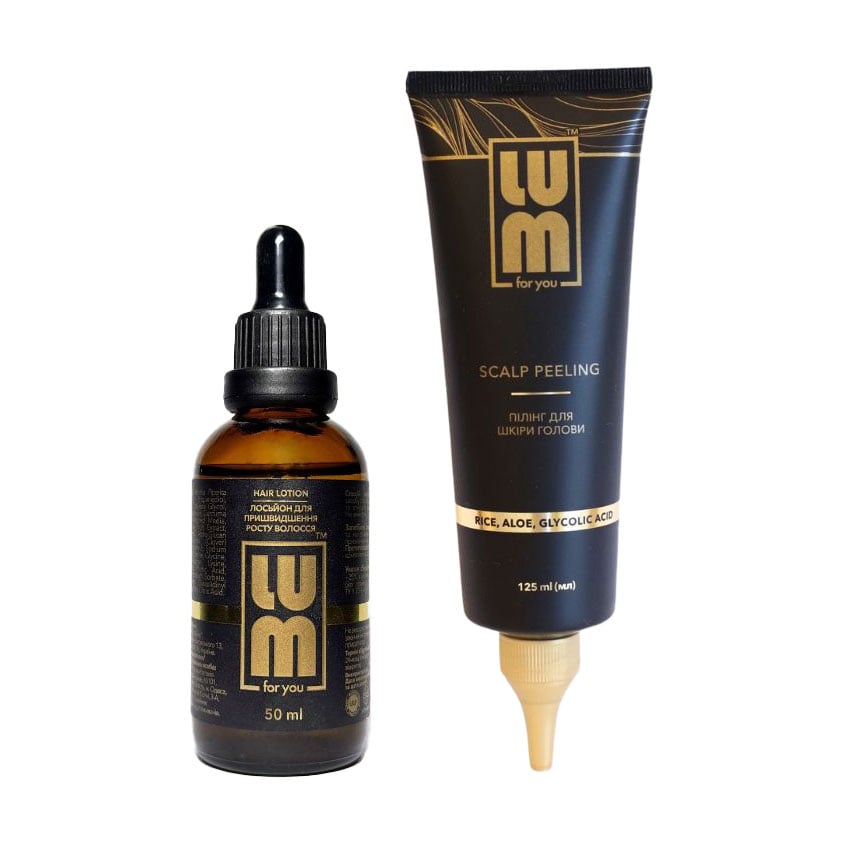 

Набір для волосся LUM Шкіра дихає волосся росте. Detox Duet (лосьйон, 50 мл + пілінг для шкіри голови, 125 мл)