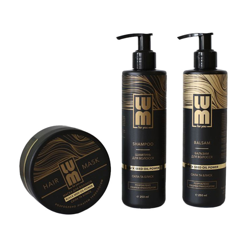 

Набір для волосся LUM Бокс Тріо (шампунь, 250 мл + бальзам, 250 мл + маска, 200 мл)