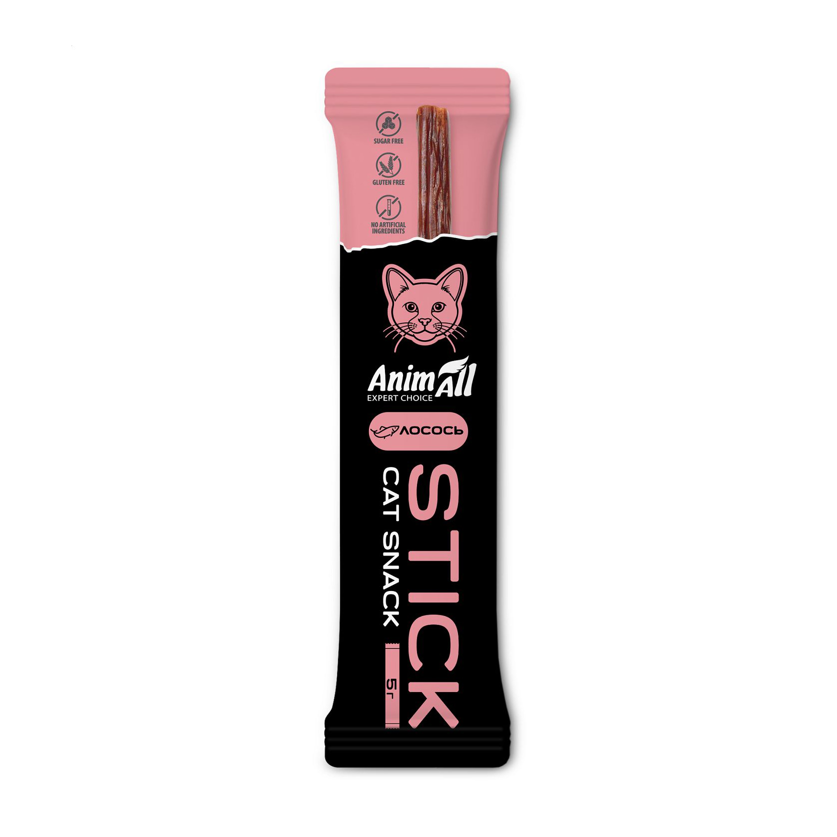 

Ласощі для котів AnimAll Stick з лососем, 5 г