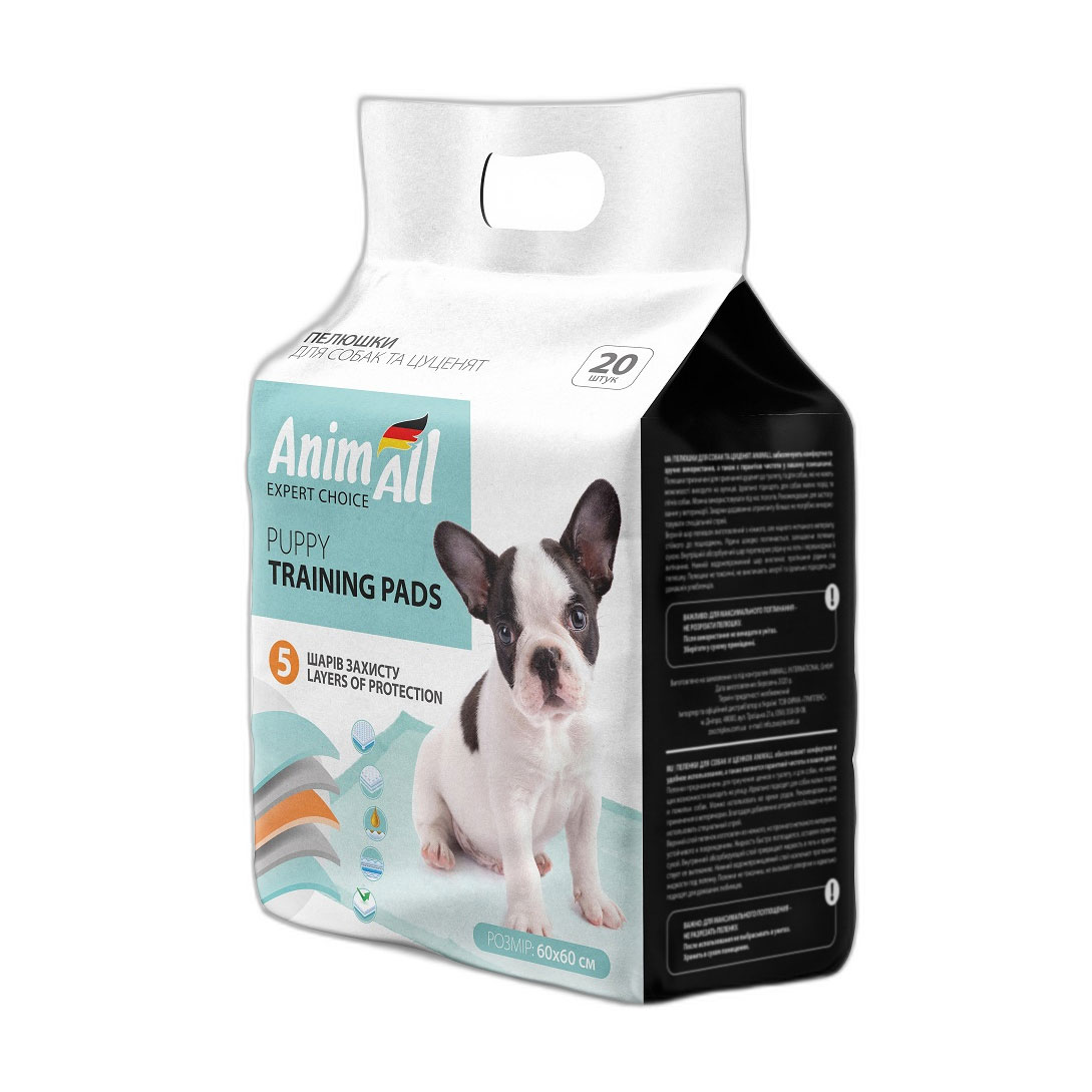 

Пелюшки для собак та цуценят AnimAll Puppy Training Pads 60*60 см, 20 шт