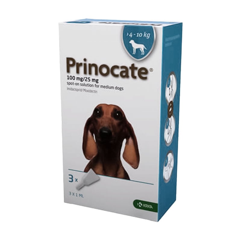 

Краплі для собак KRKA Prinocate проти бліх та паразитів, 4-10 кг, 3*1 мл