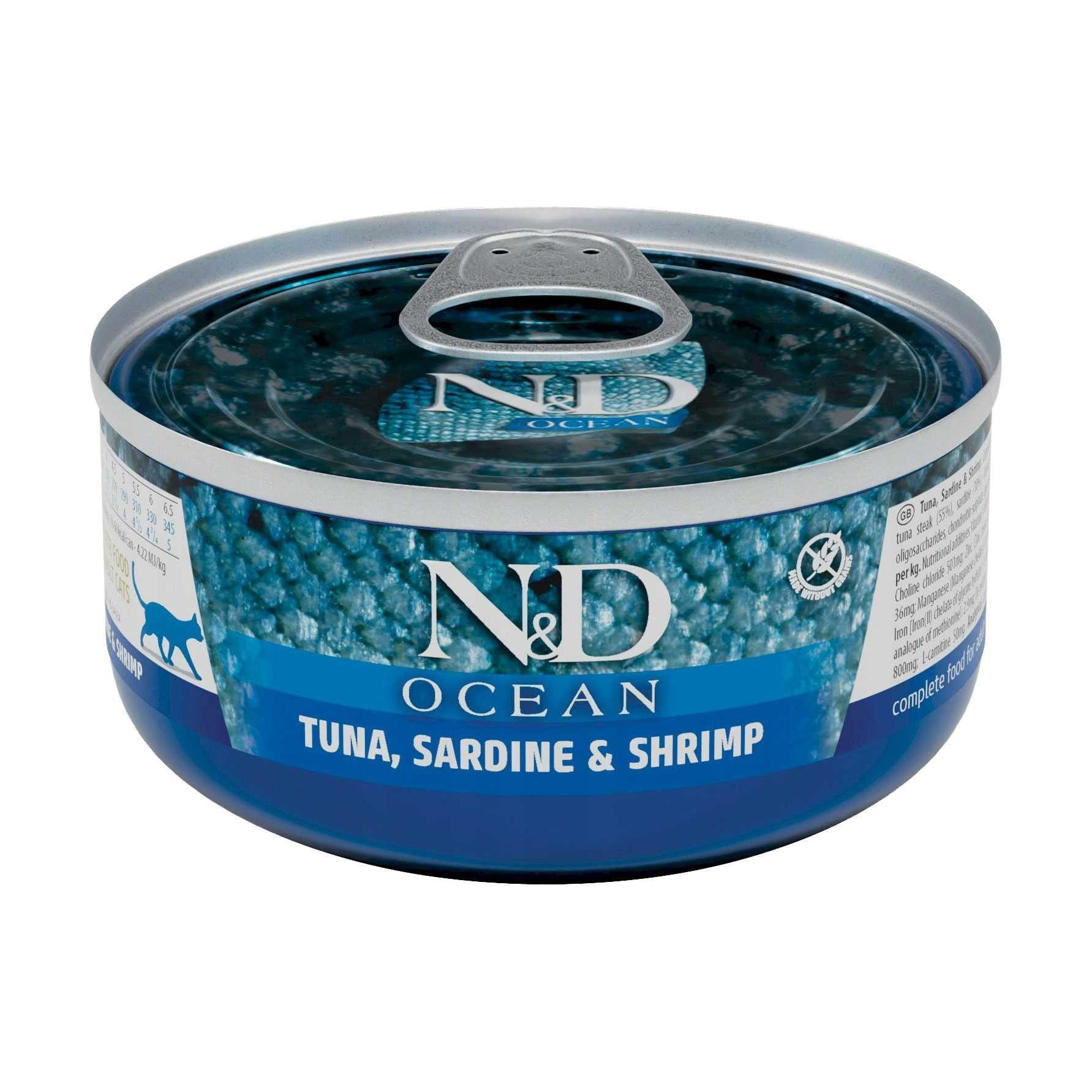 

Беззерновий вологий корм для котів Farmina N&D Ocean з тунцем, сардиною та креветкою, 70 г