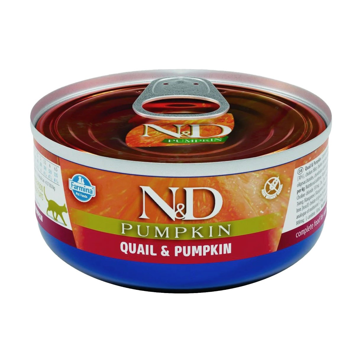 

Беззерновий вологий корм для котів Farmina N&D Pumpkin з гарбузом та перепілкою, 70 г