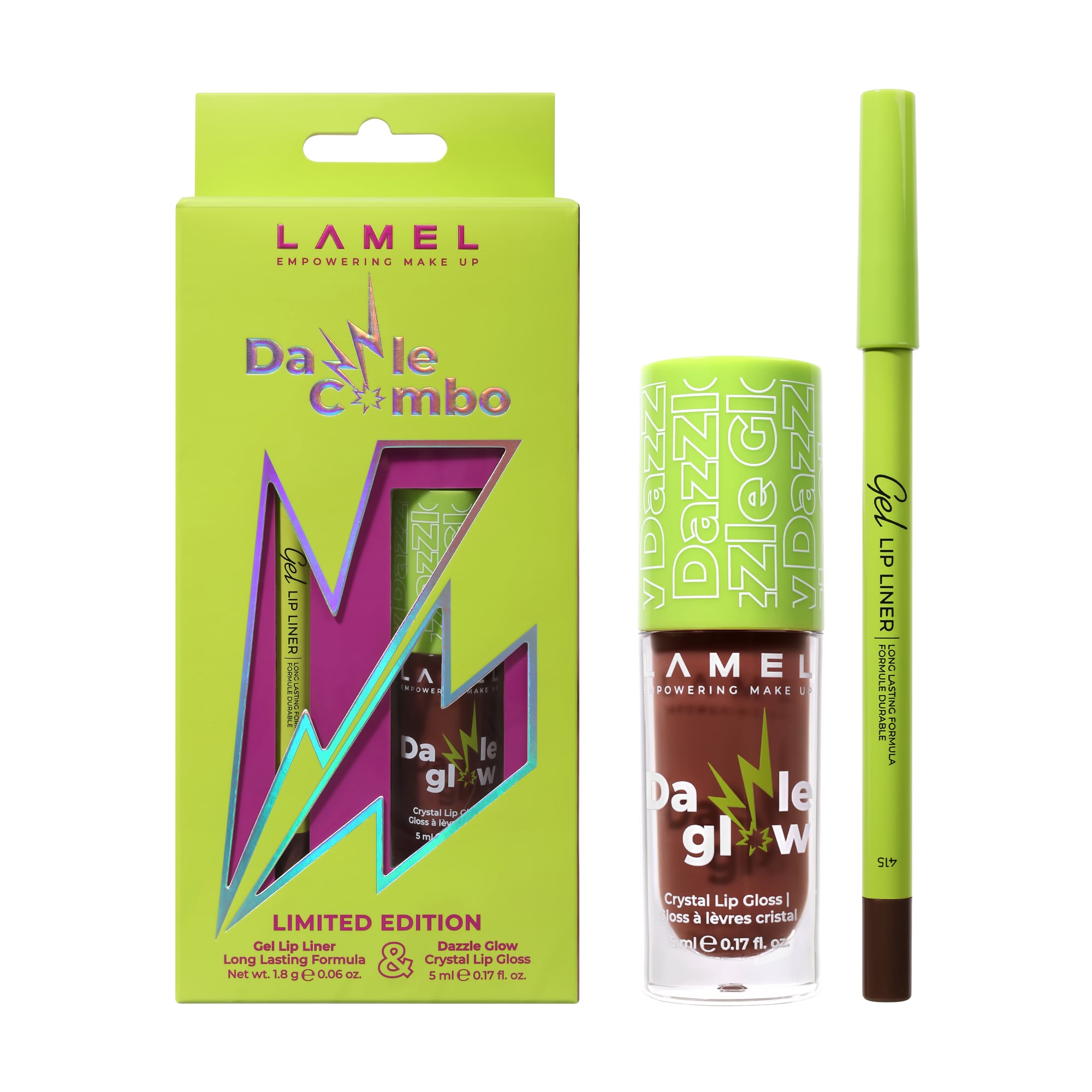 

Набір для макіяжу губ LAMEL Make Up Dazzle Combo 02 (блиск для губ, 5 мл + олівець, 1.8 г)