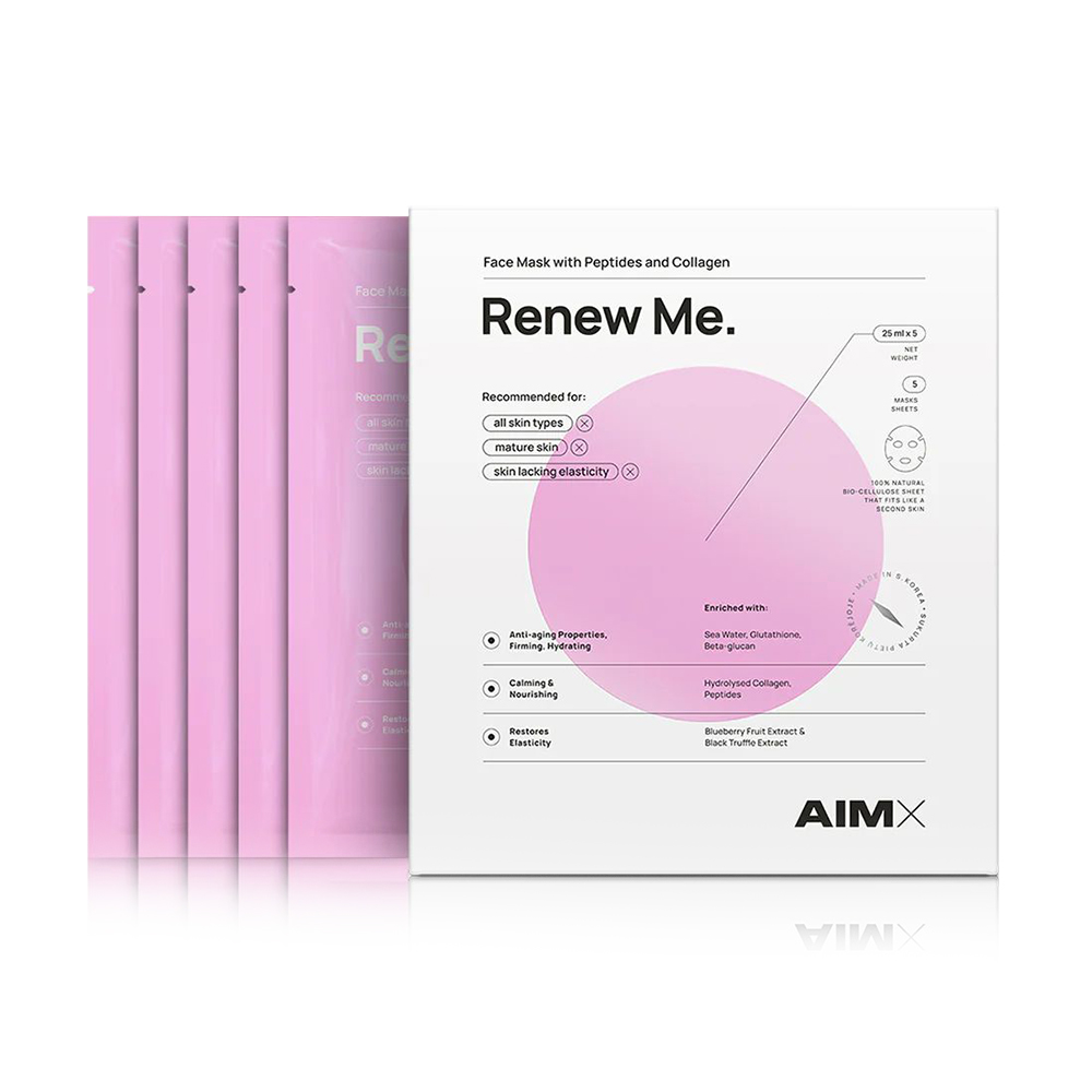 

Тканинна маска для обличчя AIMX Renew Me Face Mask With Peptides And Collagen, 5*25 мл