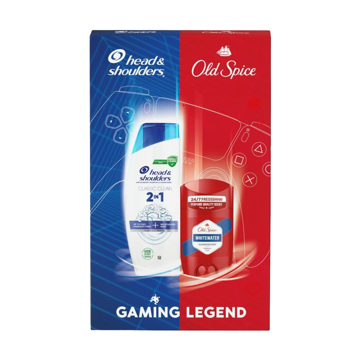 

Подарунковий набір чоловічий Head & Shoulders (шампунь Head & Shoulders 2 в 1 Classic Clean, 330 мл + дезодорант-стік Old Spice Whitewater, 50 мл)