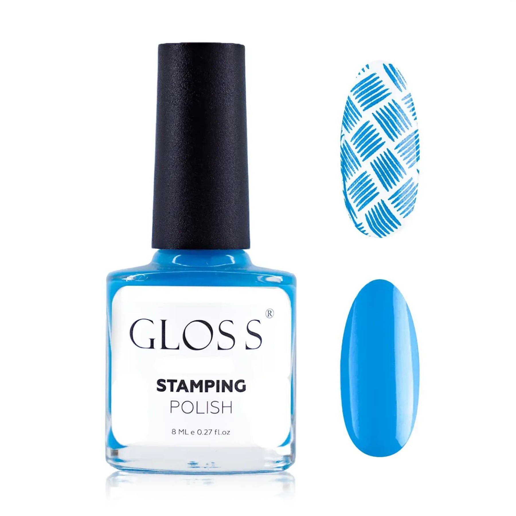 

Лак для стемпінгу Gloss Stamping Polish 35 Глибокий блакитний, 8 мл